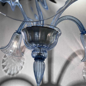 Venini , Five-branch chandelier in Venetian glass 1930/1940