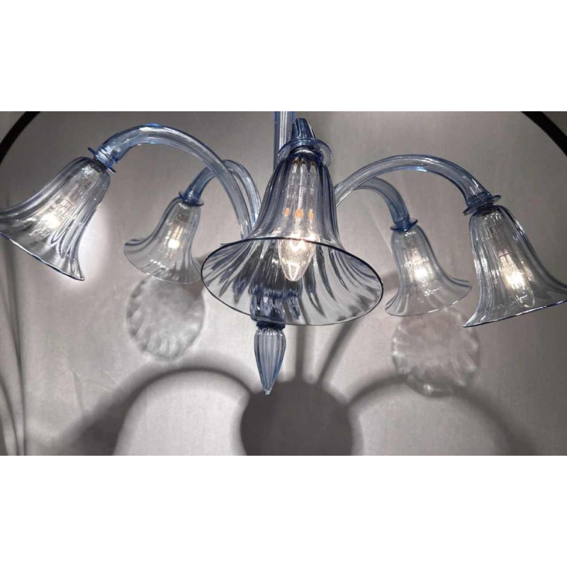Venini , Five-branch chandelier in Venetian glass 1930/1940