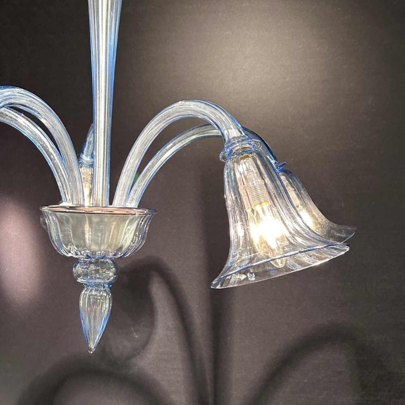 Venini , Kroonluchter met vijf takken in Venetiaans glas 1930/1940