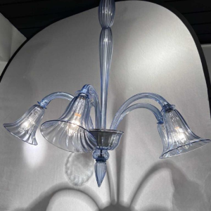 Venini , Lustre cinq branches en verre de Venise 1930/1940