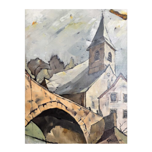 Gérard GRIBAUMONT "Ardennen- of Gaumelandschap" schilderij olieverf op doek