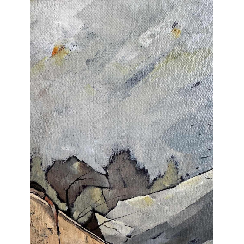 Gérard GRIBAUMONT "Ardenne or Gaume landscape" painting oil on canvas