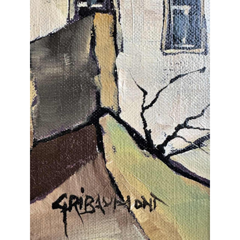 Gérard GRIBAUMONT «Paysage dArdenne ou Gaume» peinture huile sur toile