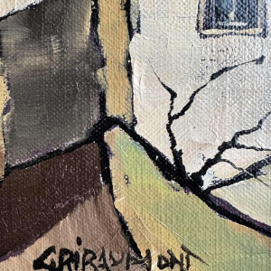 Gérard GRIBAUMONT "Ardenne or Gaume landscape" painting oil on canvas