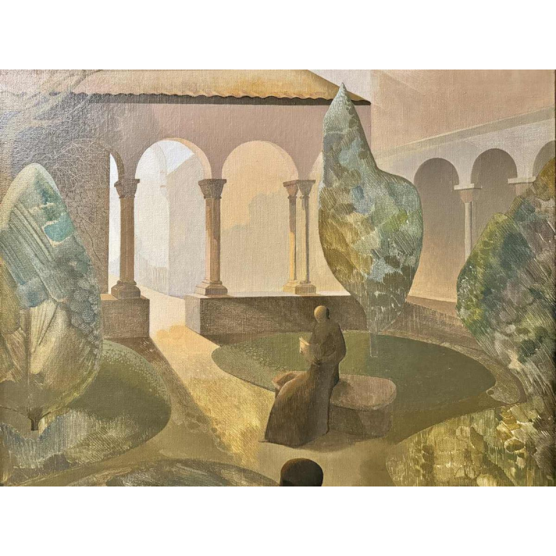 Igor SWINGEDAU "Symbolist scene" painting oil on canvas