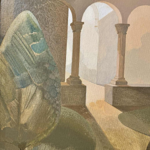 Igor SWINGEDAU « Symbolistische scène » schilderij olie op doek