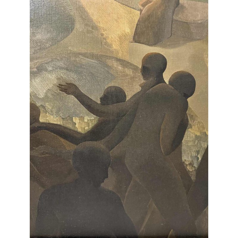 Igor SWINGEDAU "Symbolist scene" painting oil on canvas