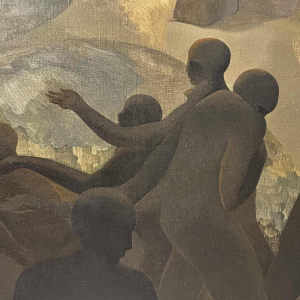 Igor SWINGEDAU « Symbolistische scène » schilderij olie op doek