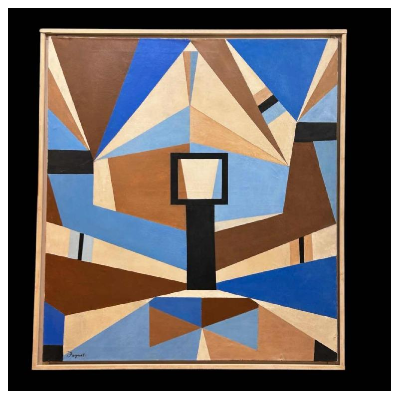 Boquet Jean' Belgian painter 'Geometric abstraction' painting oil on canvas
