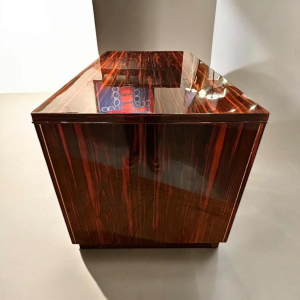 Bureau Art Déco double face, ébène de Macassar poli au tampon, France ca 1925