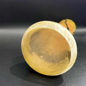 Legras, vase decorated with a winter landscape on a shaded orange background, ca 1900