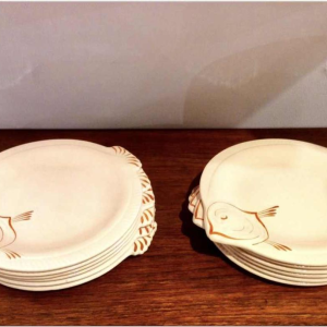 Art Deco Longwy aardewerk visservies