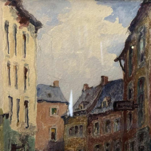 Albert DANDOY (1885-1977): Namur - rue des tanneries in 1930.