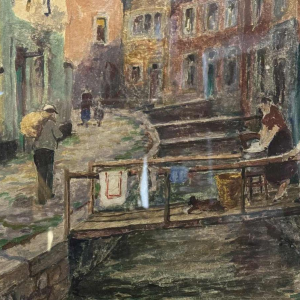 Albert DANDOY (1885-1977): Namur - rue des tanneries in 1930.