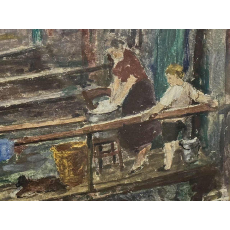 Albert DANDOY (1885-1977): Namur - rue des tanneries in 1930.