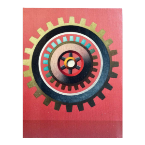 Roger Nellens « Abstraction mécanique », huile sur toile, école belge