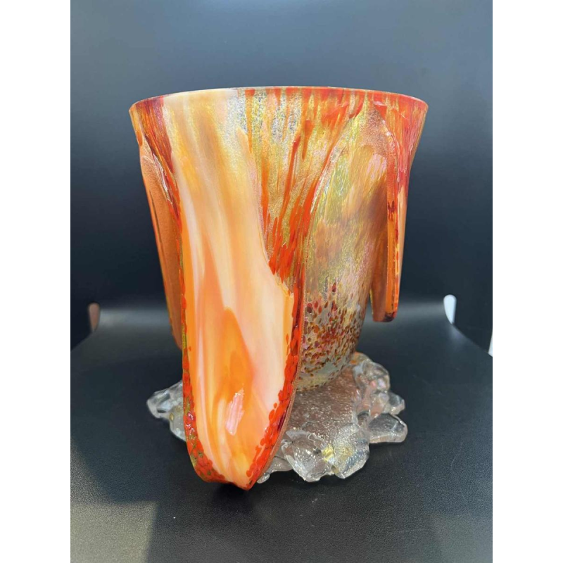 Robert EMERINGER, vase sculpture en verre