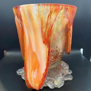 Robert EMERINGER, vase sculpture en verre