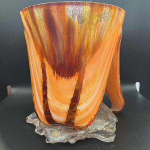 Robert EMERINGER, vase sculpture en verre