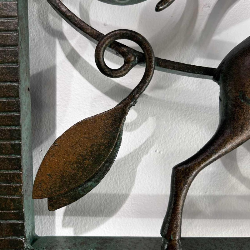 Michel Zadounaïsky, Art Deco wrought iron animal mirror, France ca 1935