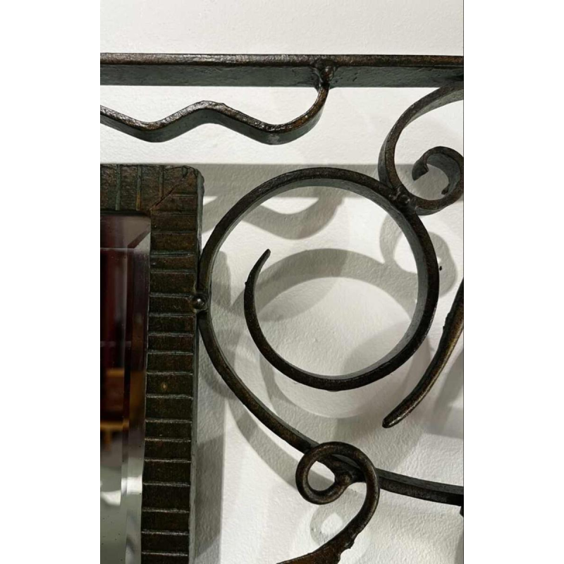 Michel Zadounaïsky, Art Deco smeedijzeren dierenspiegel, Frankrijk ca 1935