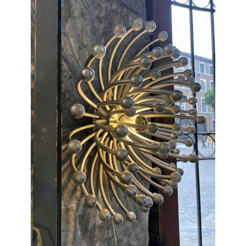 Large lamp / wall lamp PISTILLO by VALENTI LUCE - STUDIO TETRACH, Space Age, chromed polymer, ca 1970