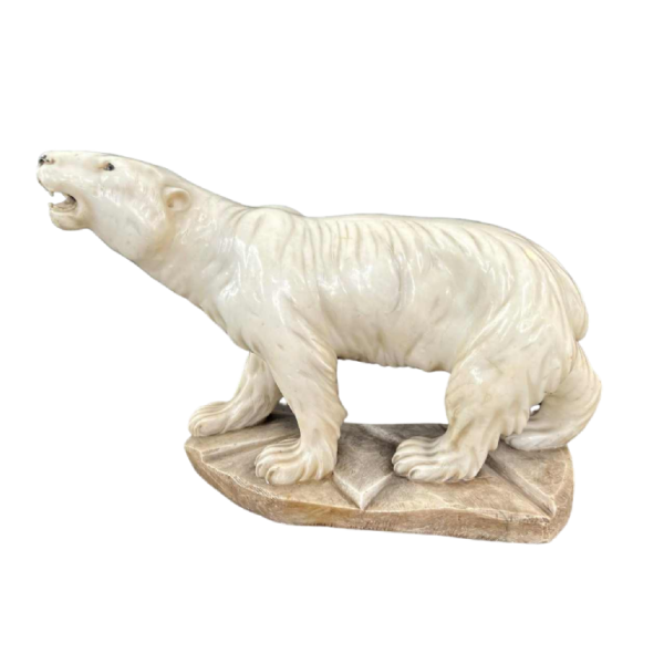sculpture ART DECO en albâtre « ours polaire » signée FRISSI, ca 1920