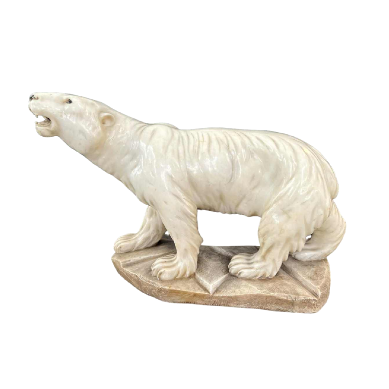 sculpture ART DECO en albâtre « ours polaire » signée FRISSI, ca 1920