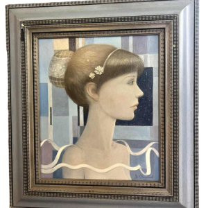 DINGELSTADT Jean-Claude "Portrait de jeune fille" tableau huile sur toile, XXème siècle