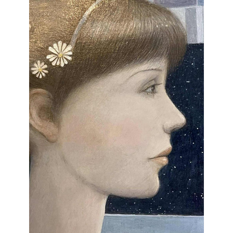 DINGELSTADT Jean-Claude "Portrait de jeune fille" tableau huile sur toile, XXème siècle