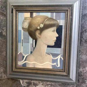 DINGELSTADT Jean-Claude "Portrait de jeune fille" tableau huile sur toile, XXème siècle