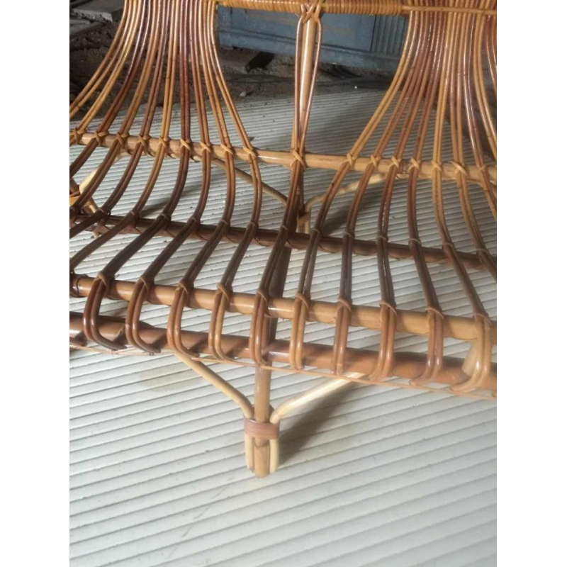 Two seater wicker / rattan bench or sofa, circa 1970