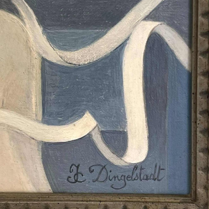 DINGELSTADT Jean-Claude “Portrait de jeune fille” schilderij olieverf op doek, 20e eeuw