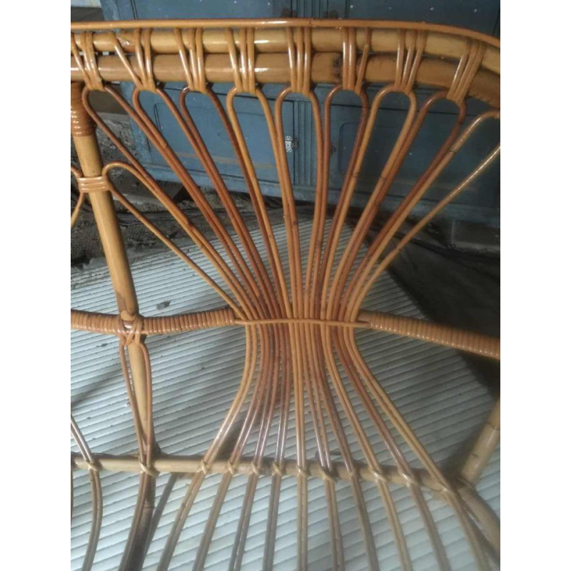 tweezits rieten / rotan bank of bench, circa 1970