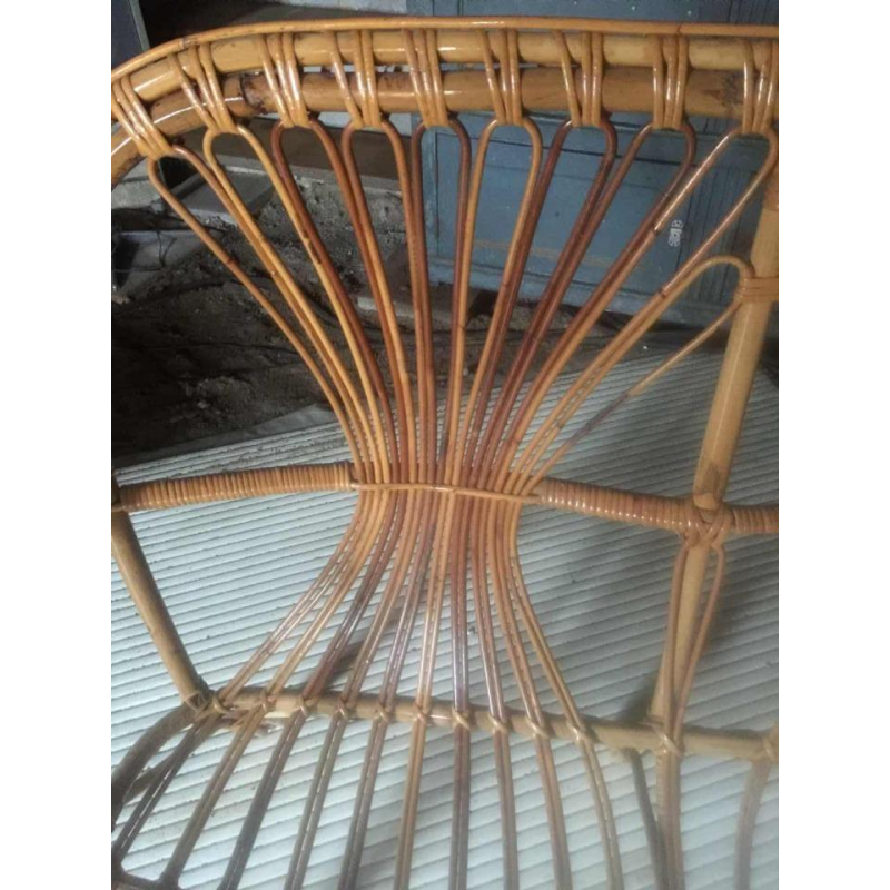 tweezits rieten / rotan bank of bench, circa 1970