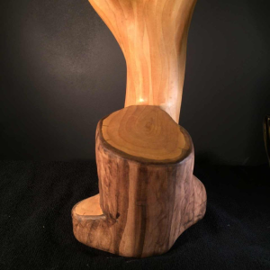 Grandjean Jourdan Vallauris, keramische tafellamp "faux-bois", circa 1960