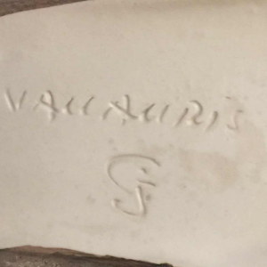 Grandjean Jourdan Vallauris, keramische tafellamp "faux-bois", circa 1960