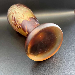 Émile GALLE, Art Nouveau pâte de verre vase with Virginia creeper design