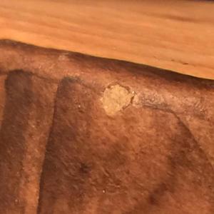 Grandjean Jourdan Vallauris, keramische tafellamp "faux-bois", circa 1960