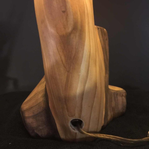 Grandjean Jourdan Vallauris, keramische tafellamp "faux-bois", circa 1960