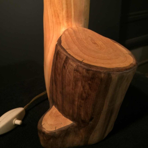 Grandjean Jourdan Vallauris, keramische tafellamp "faux-bois", circa 1960