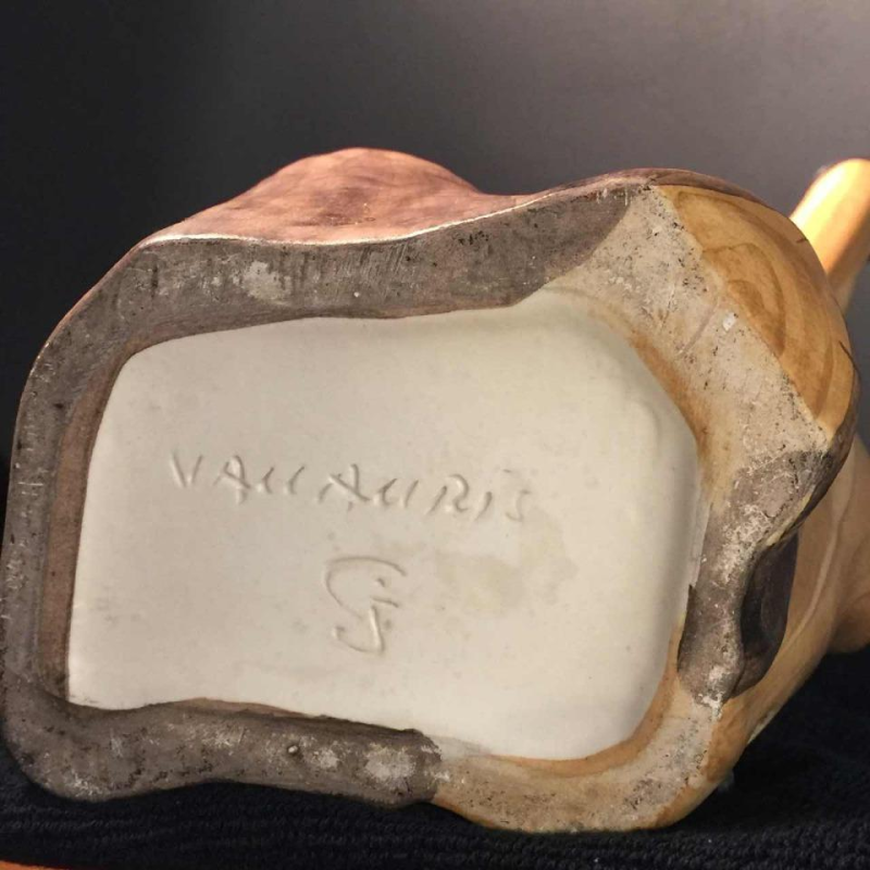 Grandjean Jourdan Vallauris, Lampe à poser céramique " faux-bois ", circa 1960