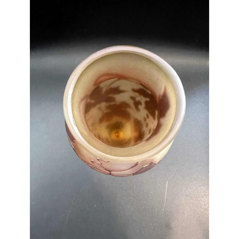 Émile GALLE, Art Nouveau pâte de verre vase with Virginia creeper design