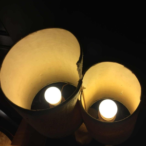 Grandjean Jourdan Vallauris, Lampe à poser céramique " faux-bois ", circa 1960