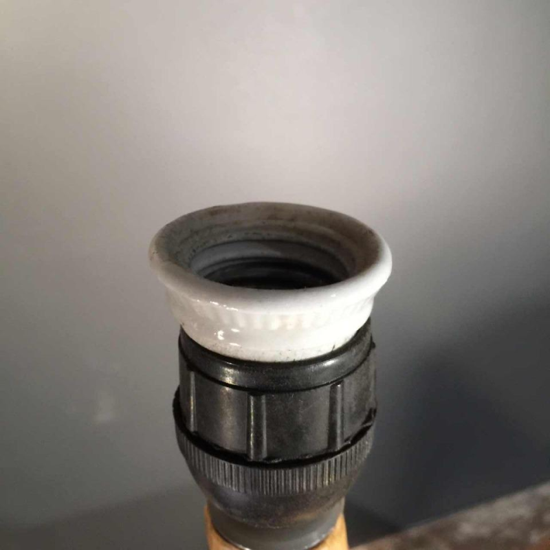 Grandjean Jourdan Vallauris, keramische tafellamp "faux-bois", circa 1960