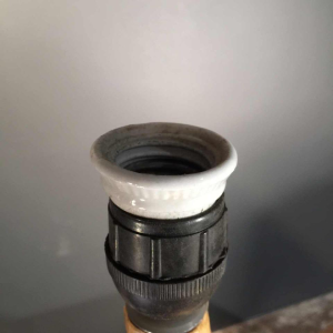 Grandjean Jourdan Vallauris, keramische tafellamp "faux-bois", circa 1960