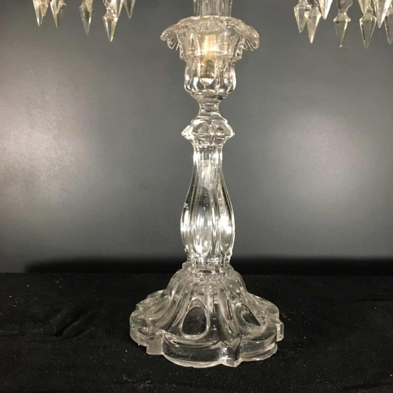 Candelabra / Girandole BACCARAT Crystal, 2 lights / candles and dagger, ca 1940
