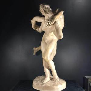 Jef Lambeau " Le baiser ", sculpture couple de nus, plâtre d'atelier, circa 1900 Jef Lambeau " Le baiser ", sculpture couple de nus, plâtre d'atelier, circa 1900