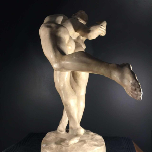 Jef Lambeau " Le baiser ", sculpture couple de nus, plâtre d'atelier, circa 1900 Jef Lambeau " Le baiser ", sculpture couple de nus, plâtre d'atelier, circa 1900