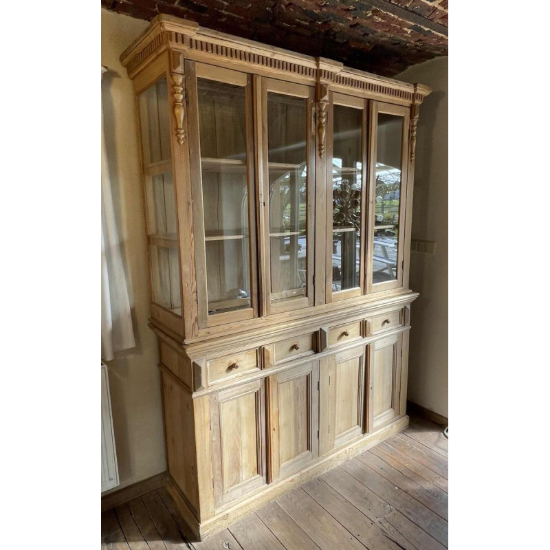 Grand Meuble Vitrine de Métier ou Magasin 8 portes Pitchpin et Hêtre, ca 1880